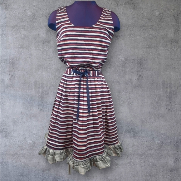 Maison Jules Customized Ruffle A-Line Patriotic Dress Size Large Women's - Picture 1 of 12